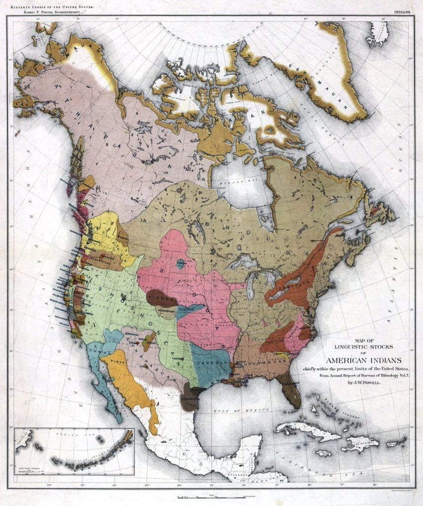 Indian Tribes Of The United States Access Genealogy   Lingusitic Families Of American Indians Powell 857x1024 