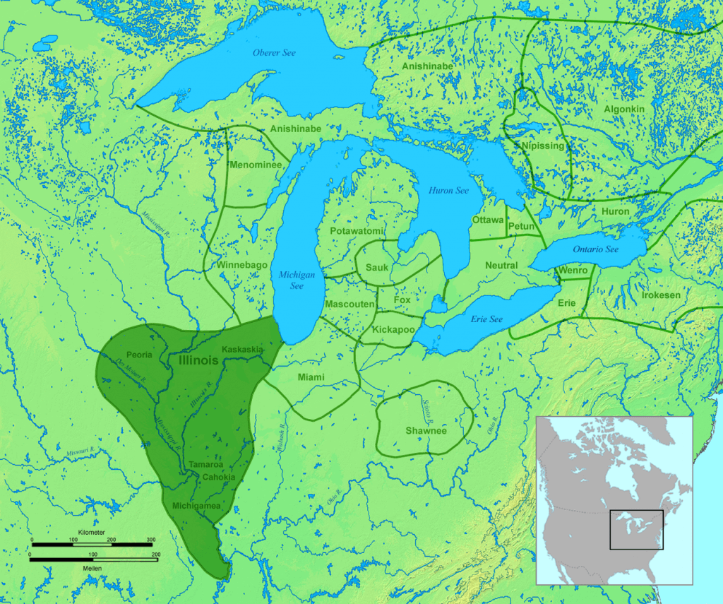 Territory of Illinois tribe probably before 1700