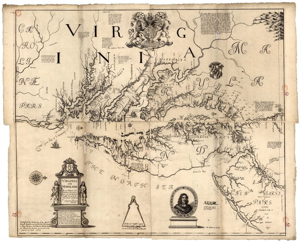 1670 Herrmann's map of Virginia and Maryland