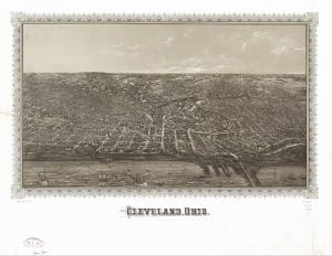 Birds Eye View of Cleveland in 1887