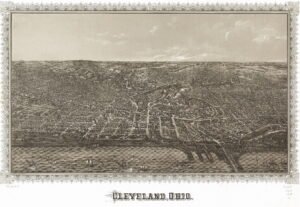 Birds Eye View of Cleveland in 1887
