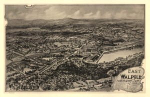 Birdseye View of East Walpole Massachusetts in 1898