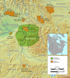Nez Perce Tribal Territory Map
