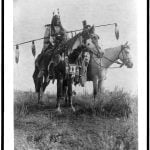 Village criers on horseback, Crow Indians