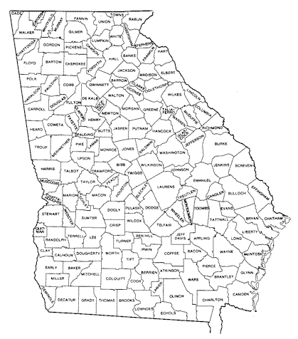 Georgia Counties Map | Access Genealogy