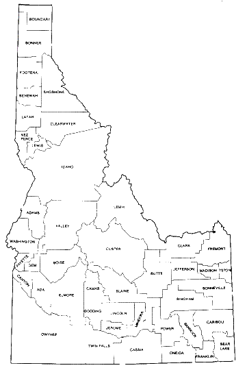 Idaho Counties Map Access Genealogy