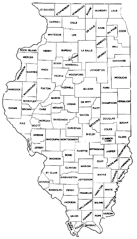 Illinois Counties Map Access Genealogy
