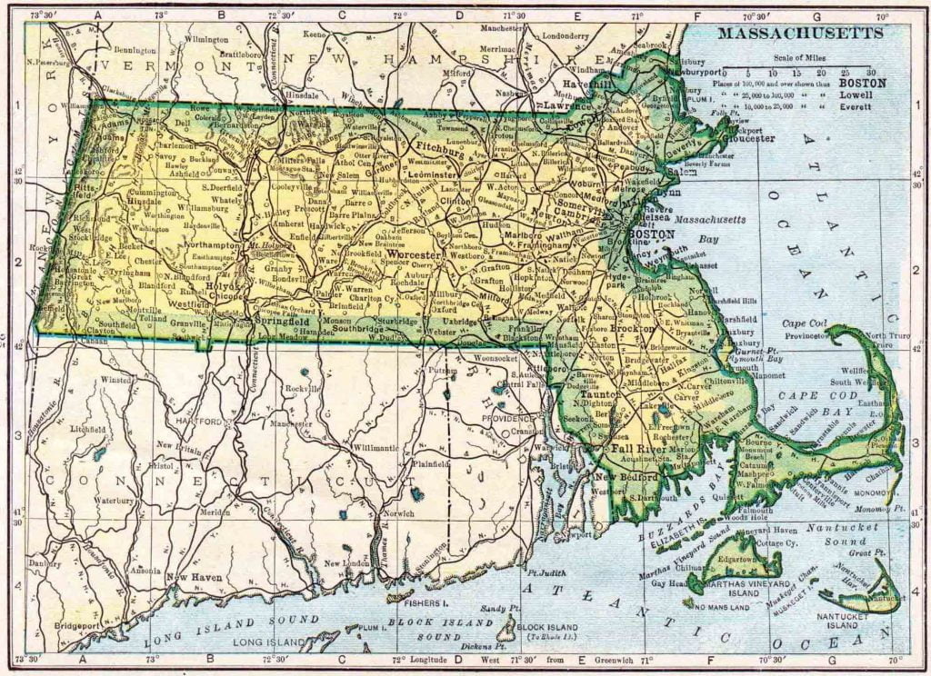 1910 Massachusetts Census Map