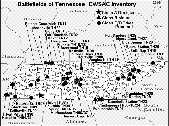 Civil War Battlefields Tennessee Map Zip Code Map