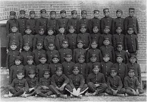Albuquerque Indian School Class of boys in uniform