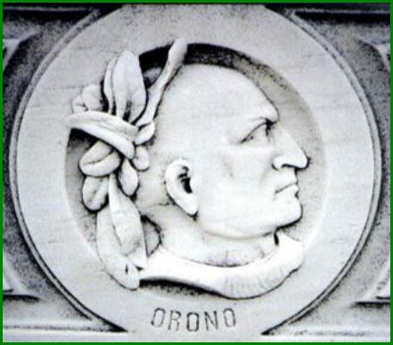 Carved portrait of Chief Orono