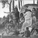 "A family from the tribe of the wild Sautaux Indians on the Red River." Drawn from nature, 1821.