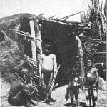 Children at a lodge entranace (In a Pawnee village) Photograph by W. H. Jackson, 1871