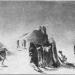 Original pencil sketch, "Winter Village of the Minatarres" - Karl Bodmer, 1833