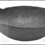 Wooden bowl. Marked "Bowl of Mandan Indians, Dakota T. Drs. Gray and Matthews - U. S. A." Diameters of 10 3/4 and 9 1/4 inches, depth 3 1/2 inches. (U.S.N.M. 8406)