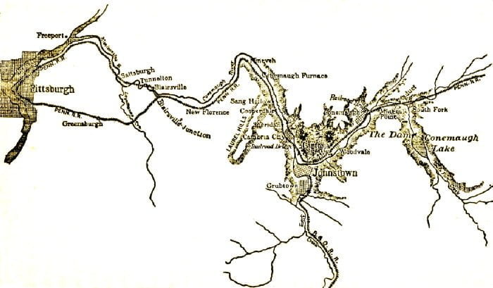 Map of Johnstown Flood