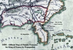 1684 Official Map of Florida Française by Franqueline