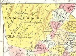 1830 Map of Cherokee Territory in Georgia