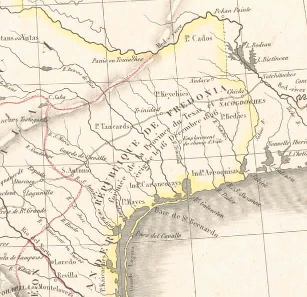 1835 Map of the Republique de Fredonia