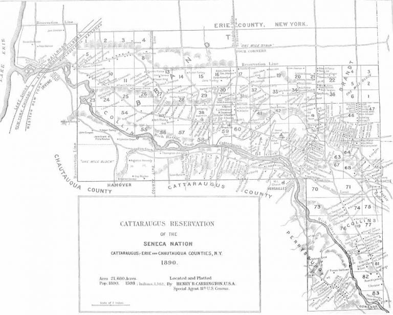 Cattaraugus Indian Reservation Map and Occupants, 1890 Access Genealogy