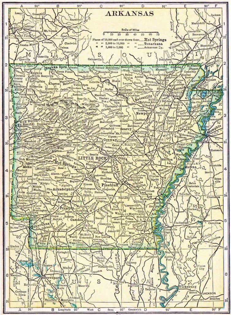 1910 Arkansas Census Map