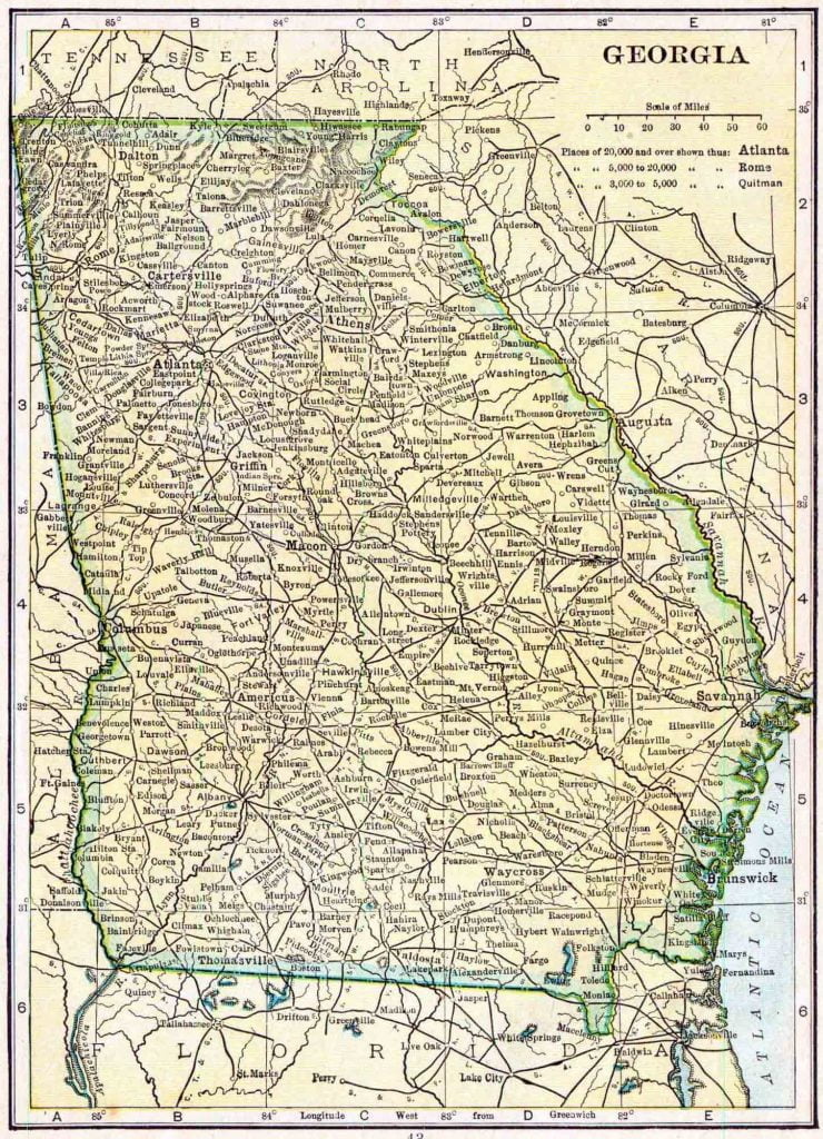 1910 Georgia Census Map