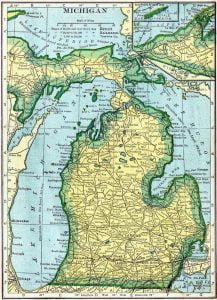 1910 Michigan Census Map