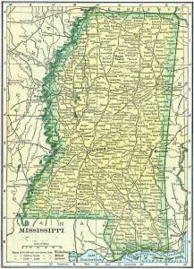 1910 Mississippi Census Map