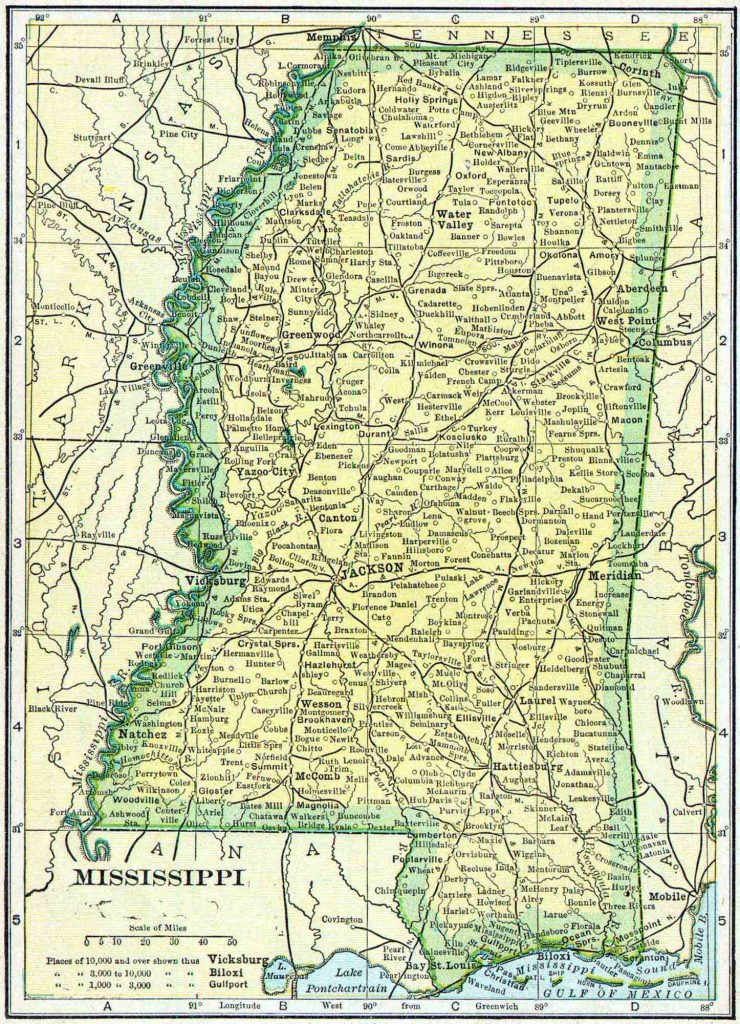 1910 Mississippi Census Map