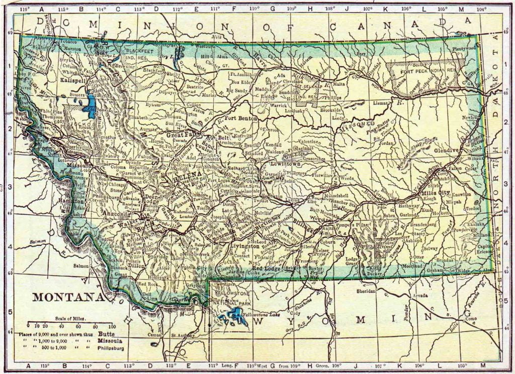 1910 Montana Census Map