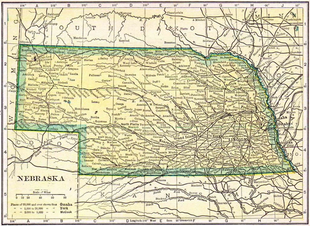 1910 Nebraska Census Map