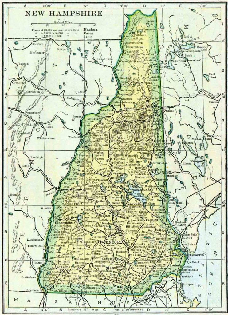 1910 New Hampshire Census Map