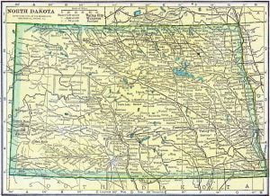 1910 North Dakota Census Map