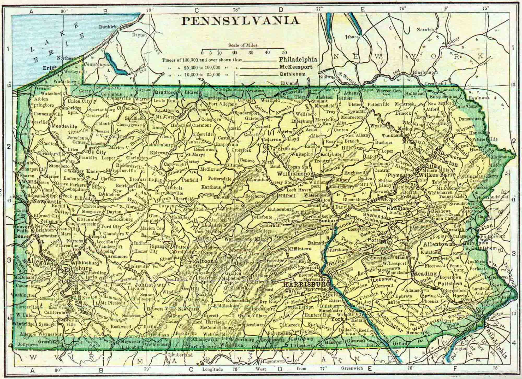 1910 Pennsylvania Census Map | Access Genealogy