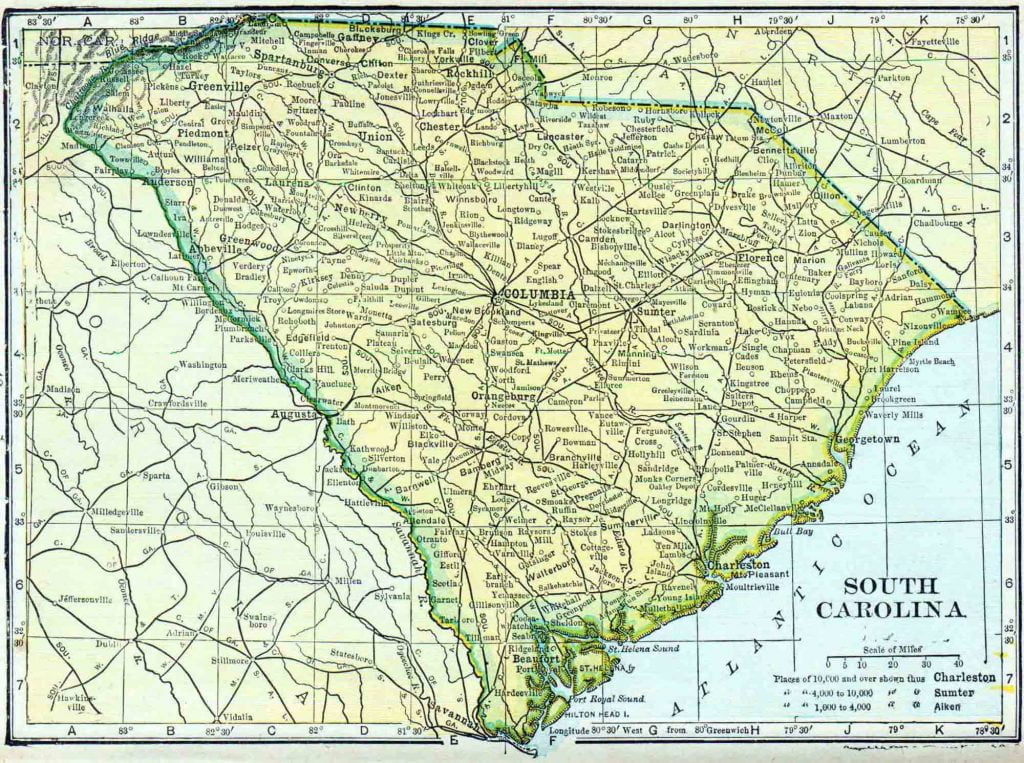 1910 South Carolina Census Map