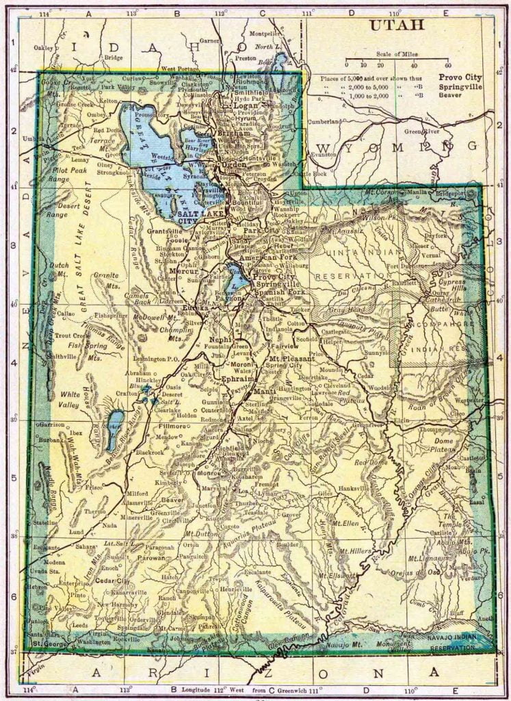 1910 Utah Census Map