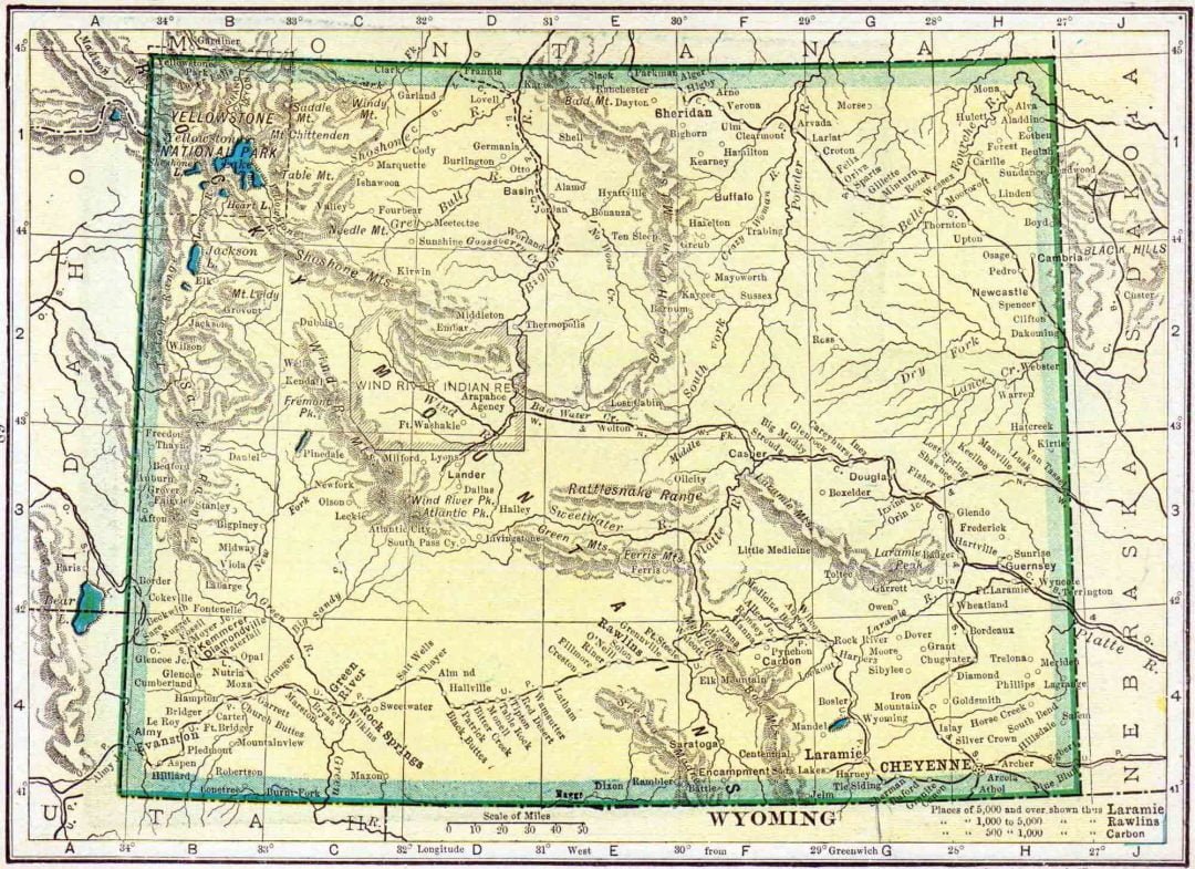 1910 Wyoming Census Map Access Genealogy