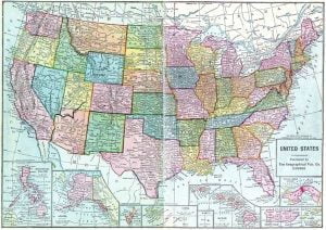 1910 United States Map