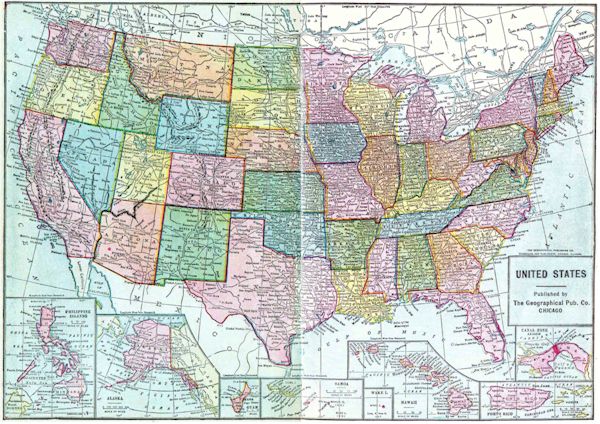1910 United States Map