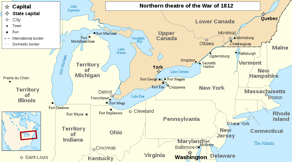 Map of Northern Theatre of War of 1812