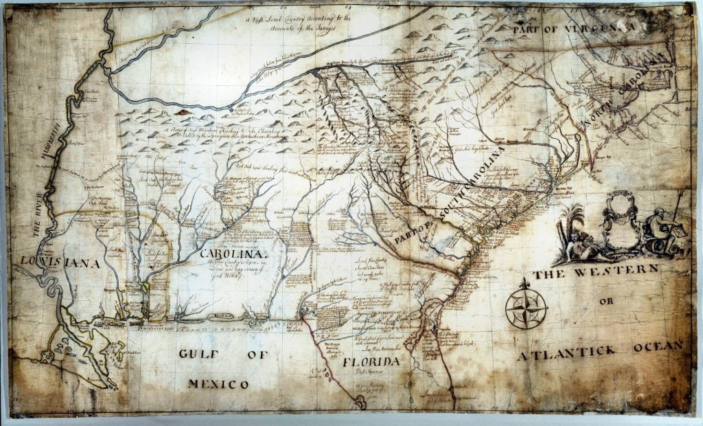 1721 Barnwell Map of Southeast America