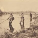 Chickahominy fishermen hauling a shad seine.