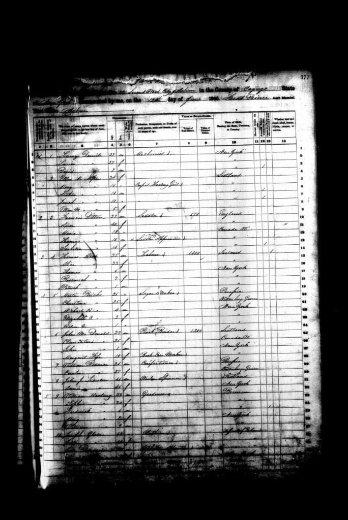 1860 Cayuga County New York Census Image - Page 1