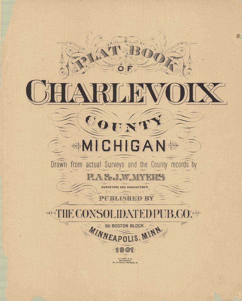 1901 Charlevoix County Michigan Plat Book