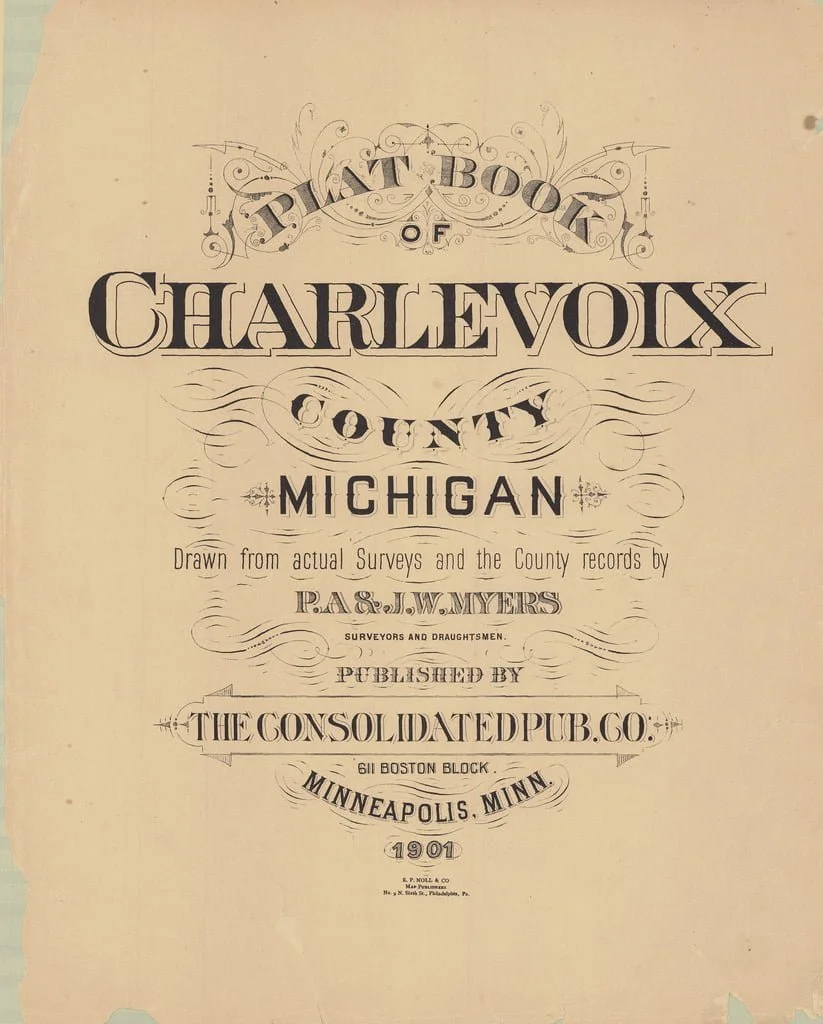 Charlevoix County Plat Map 1901 Charlevoix County Mi Plat Book Access Genealogy