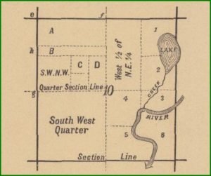 Example of a Quarter Section in a Plat Map