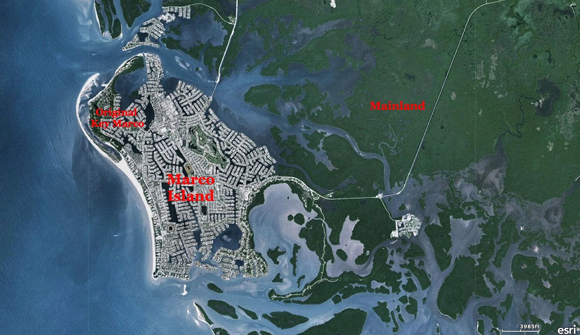 Muspa Culture, Key Marco and other Platform Villages 6 A satellite view of Marco Island