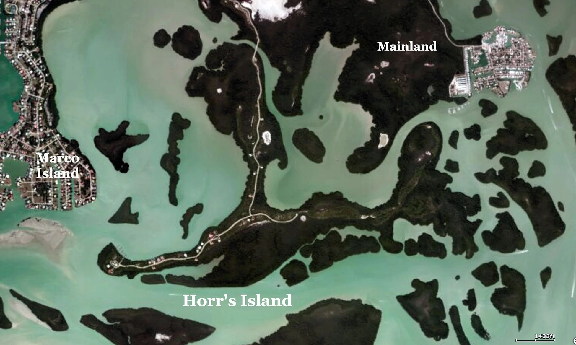 Muspa Culture, Key Marco and other Platform Villages 5 A satellite view of Horr's Island
