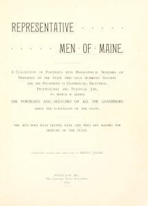 Representative Men of Maine Title Page