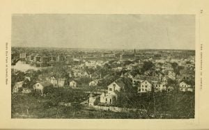 Birds eye view of Lowell Massachusetts